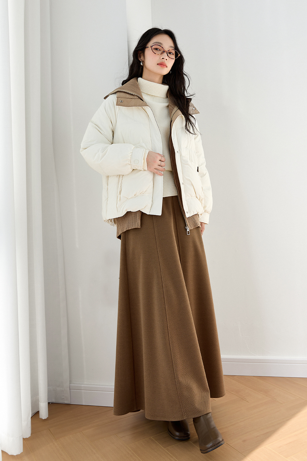 Fashionable White Duck Down Warm Down Jacket-VIMLYSTORE