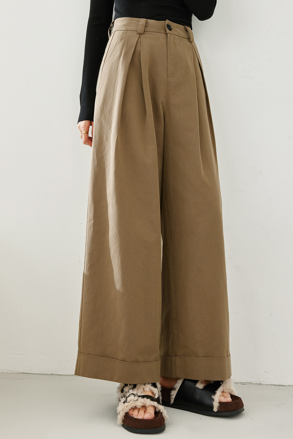 Simple Commuter Mid-Waist Casual Pants