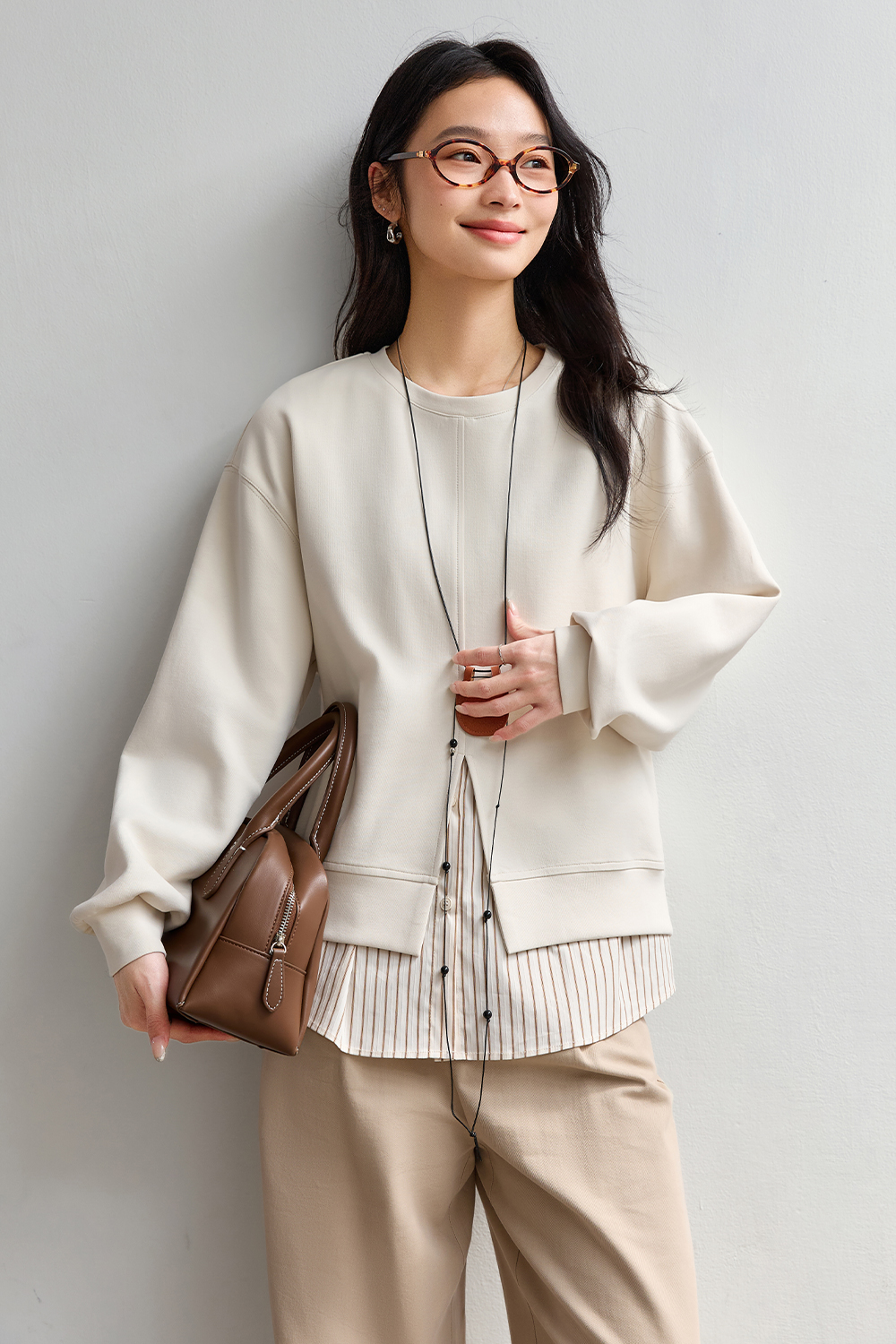 Splicing Style Design Sweatshirt-VIMLYSTORE