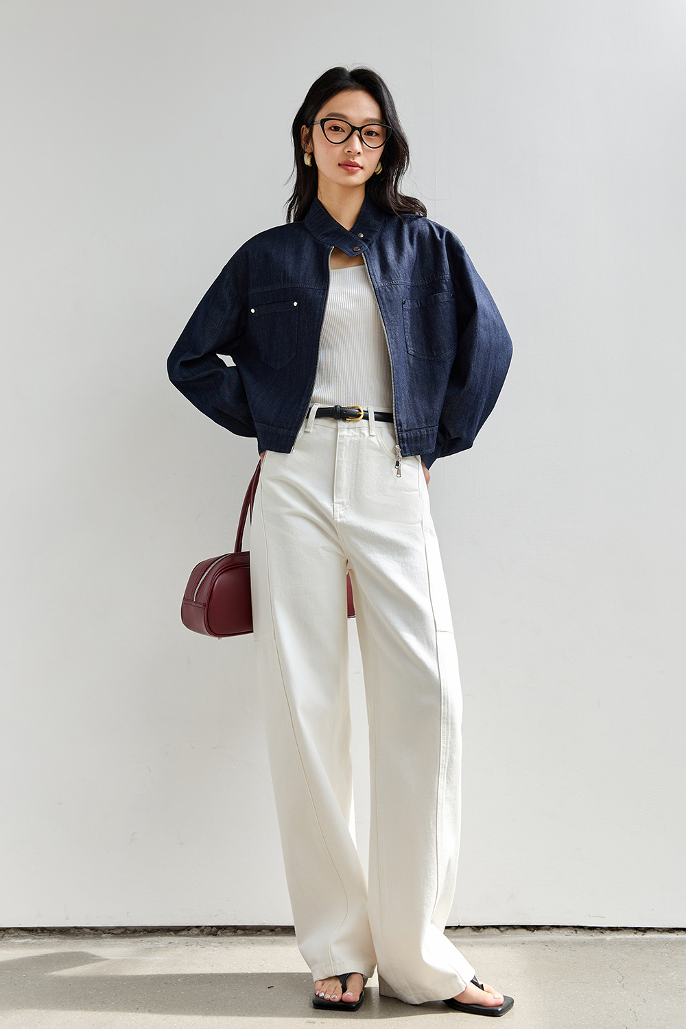Neckline Design Denim Jacket