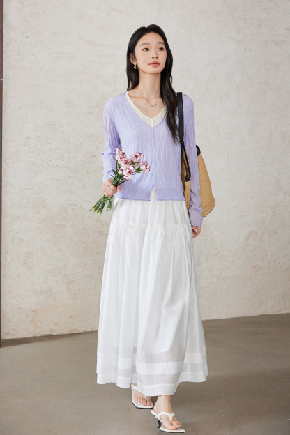 Pleated Loose Long Skirt