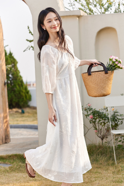 Embroidered Texture Dress