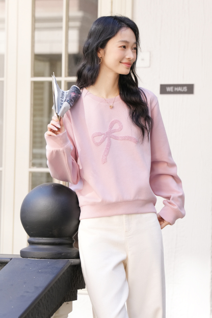 Sequined Bow Sweatshirt