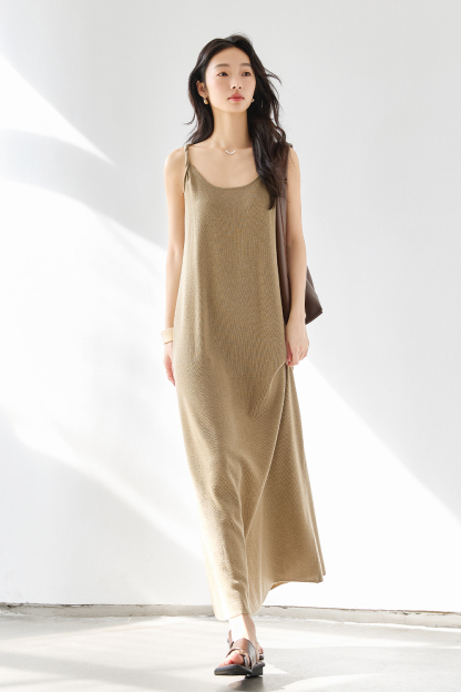 Knitted Suspender Long Dress