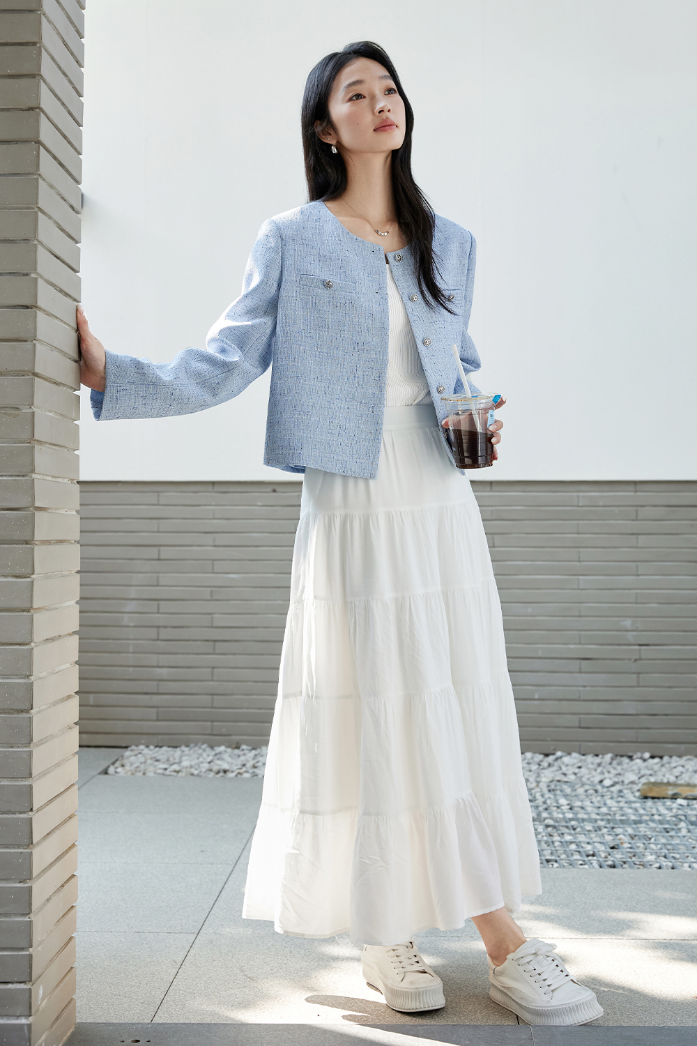 Elegant Tweed Jacket-VIMLYSTORE