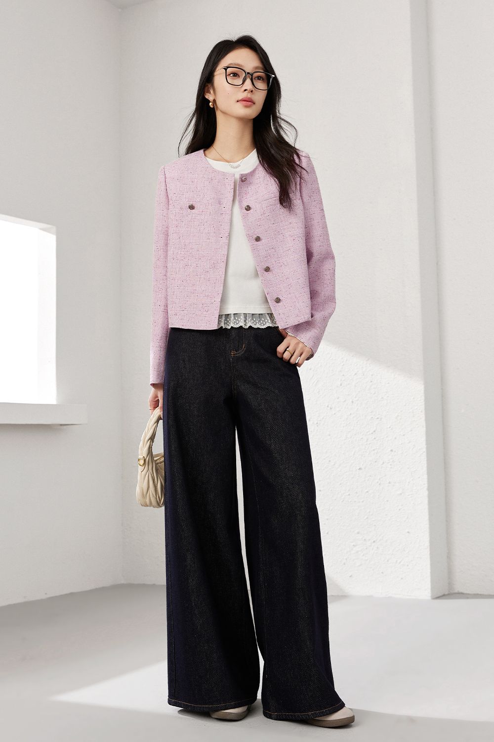 Elegant Tweed Jacket-VIMLYSTORE