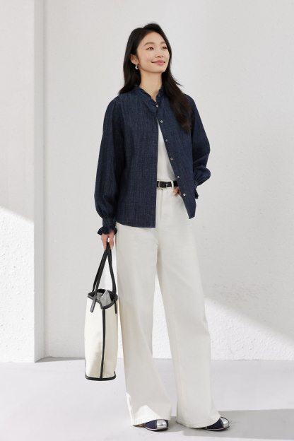 Pure Cotton Ruffled Shirt