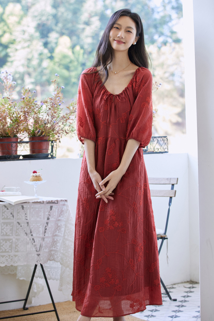 Embroidered Texture Dress