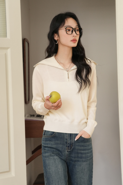 Simple Zippered Knitwear