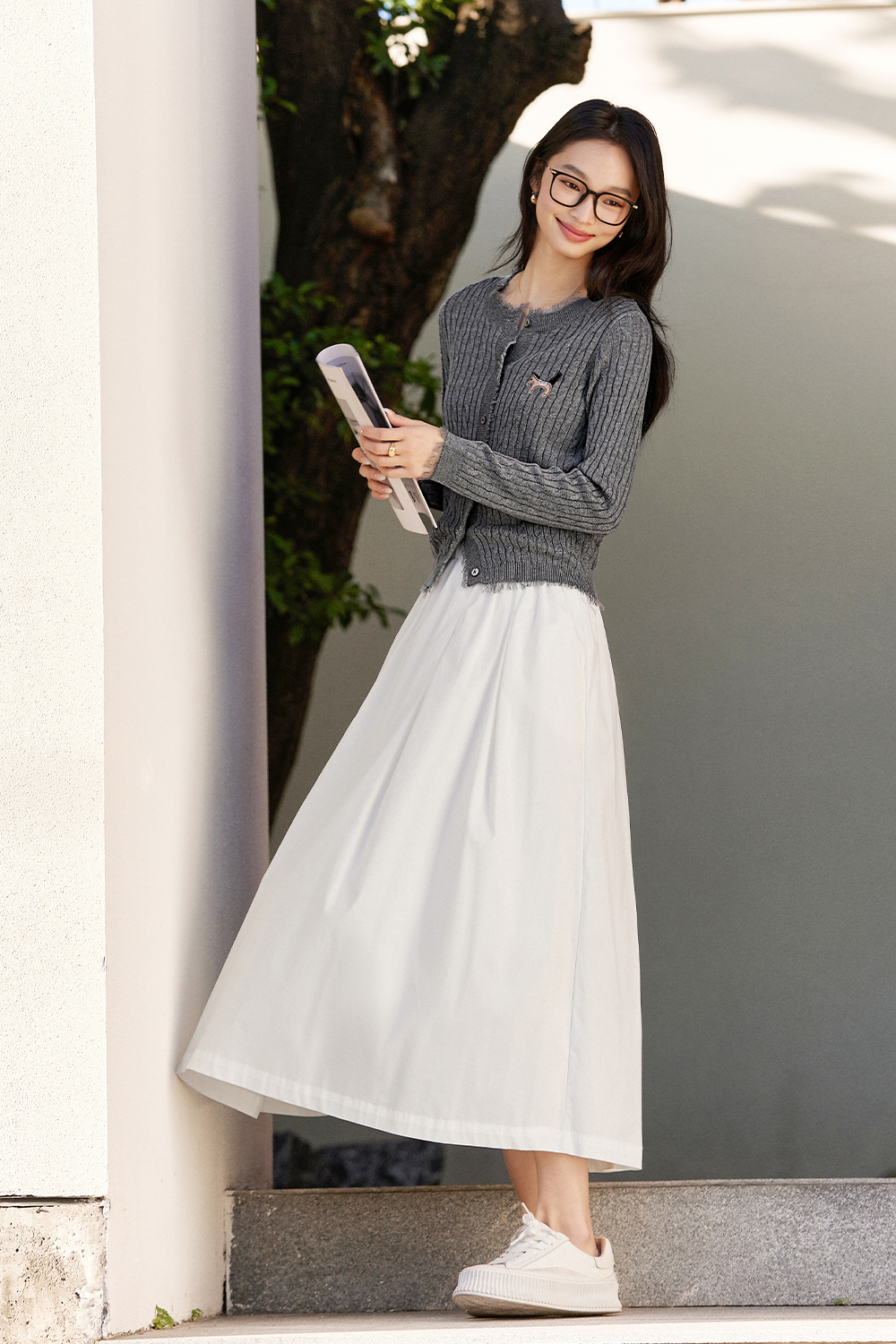 Pony Embroidered Knitted Cardigan