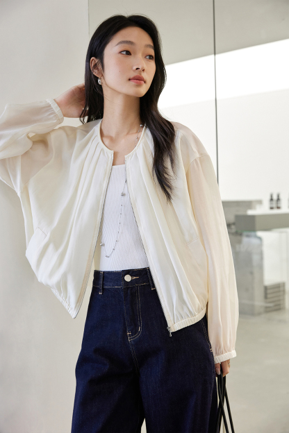 Lyocell Crew Neck Jacket