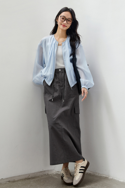Lyocell Crew Neck Jacket