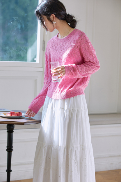 Argyle Pattern Hollow Sweater