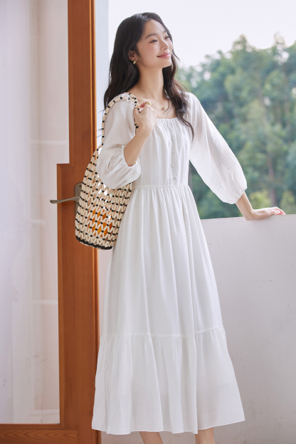 Elegant Square Neck Dress