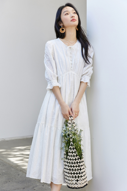 White Broderie Anglaise Dress