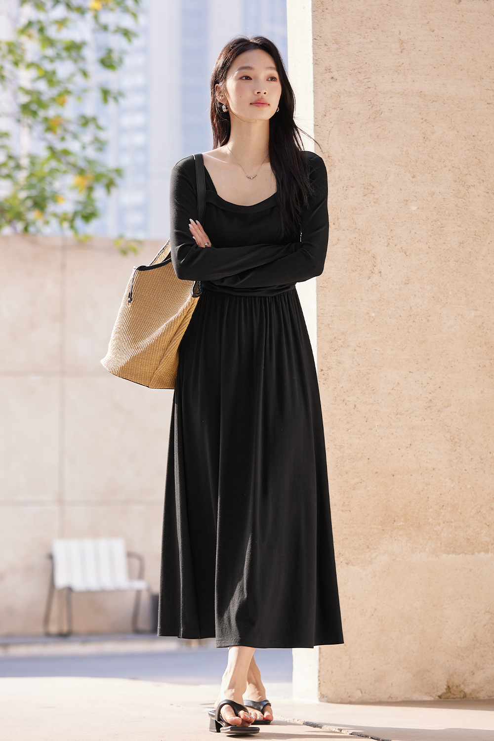 Black Strapless Dress-VIMLYSTORE