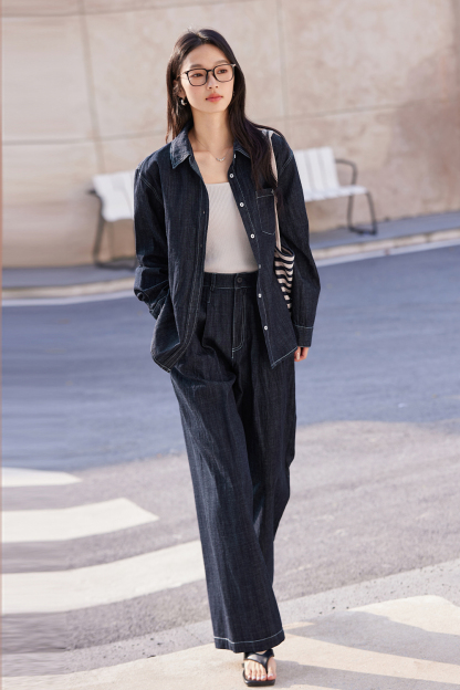 Loose Retro Denim Suit