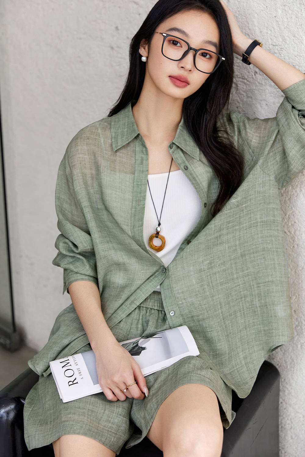 Ramie Tencel Shirt Suit-VIMLYSTORE