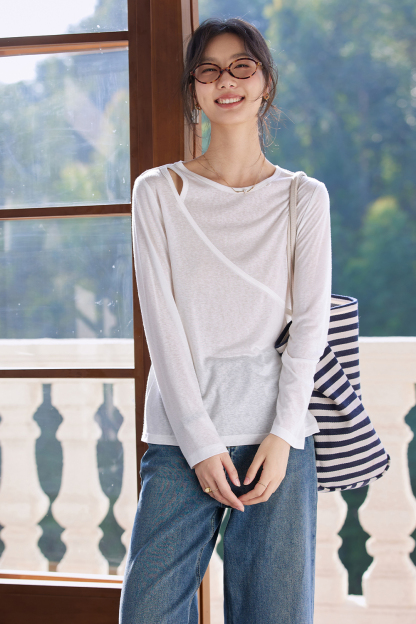 Creative Diagonal Casual T-Shirt