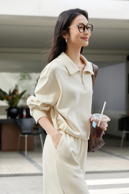Comfortable Beige Sports Suit
