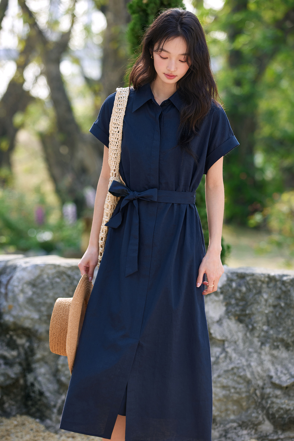 Lapel Shirt Dress