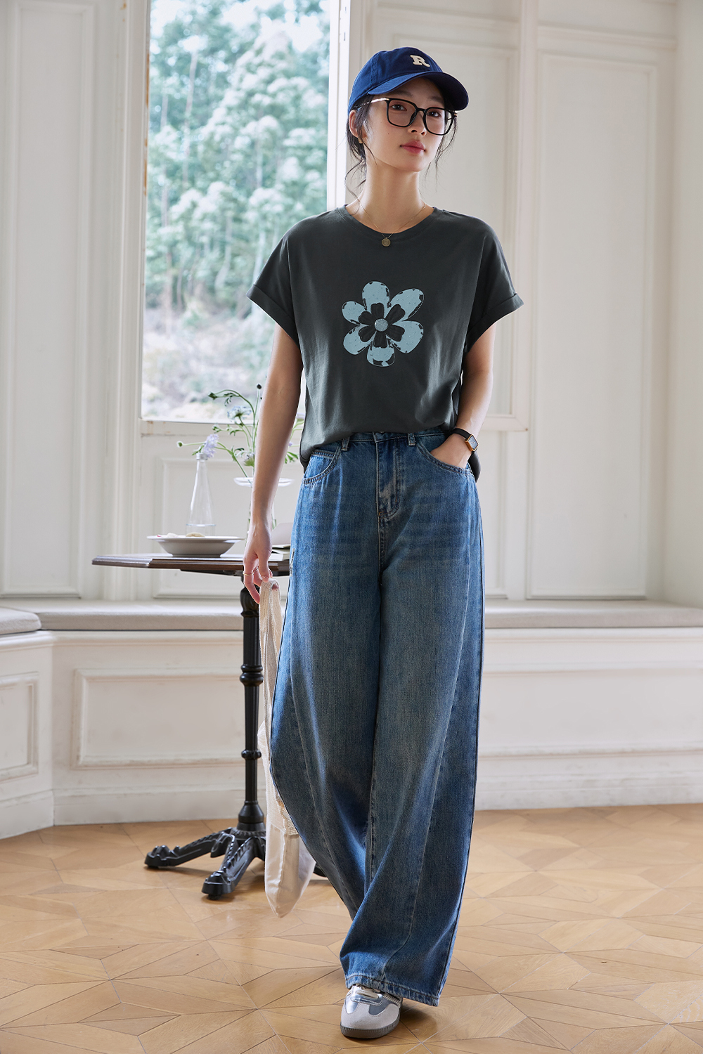 Flower Pattern Printed T-Shirt
