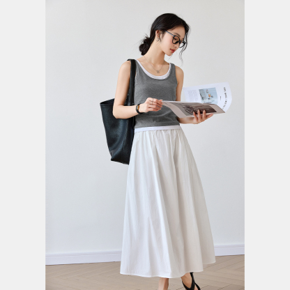 Soft And Loose Woven Umbrella Skirt