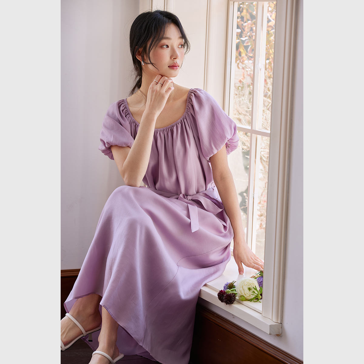 Elegant Puff Sleeve Dress