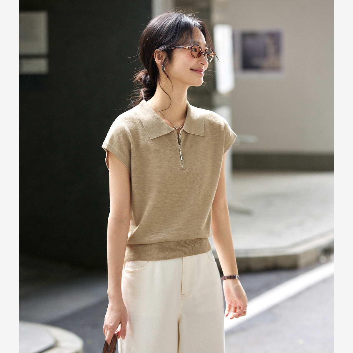 Half-Zip Breathable Sweater-VIMLYSTORE