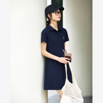 Polo Neck Rabbit Embroidered Dress