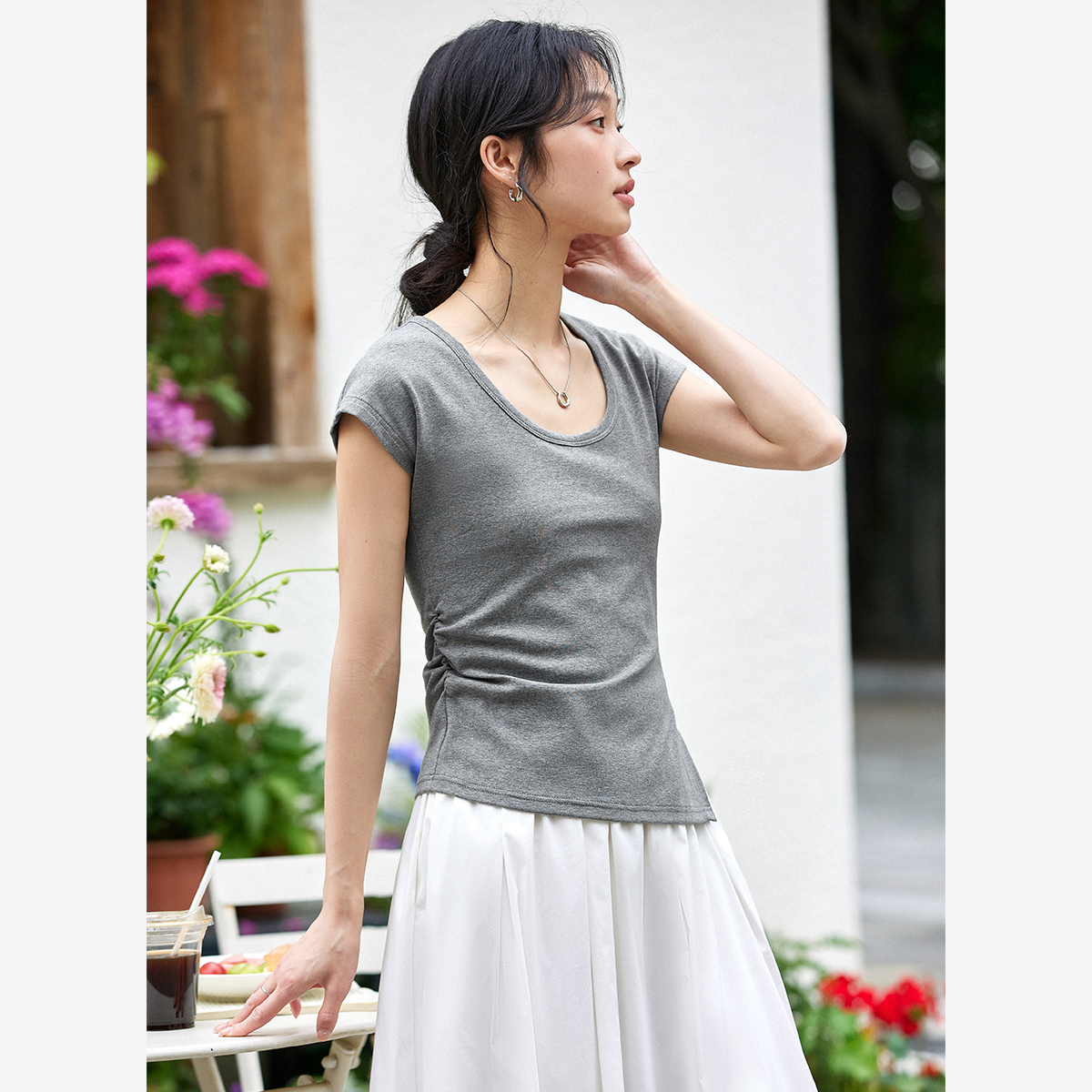 Asymmetric Knitted T-Shirt