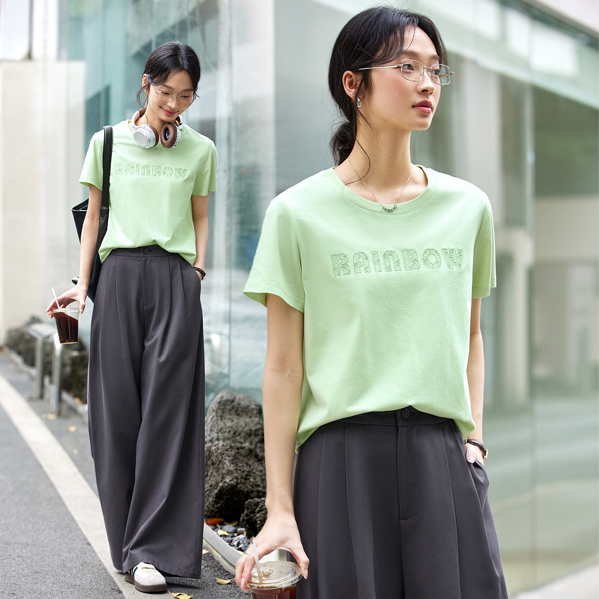 Lace Embroidery Casual T-Shirt