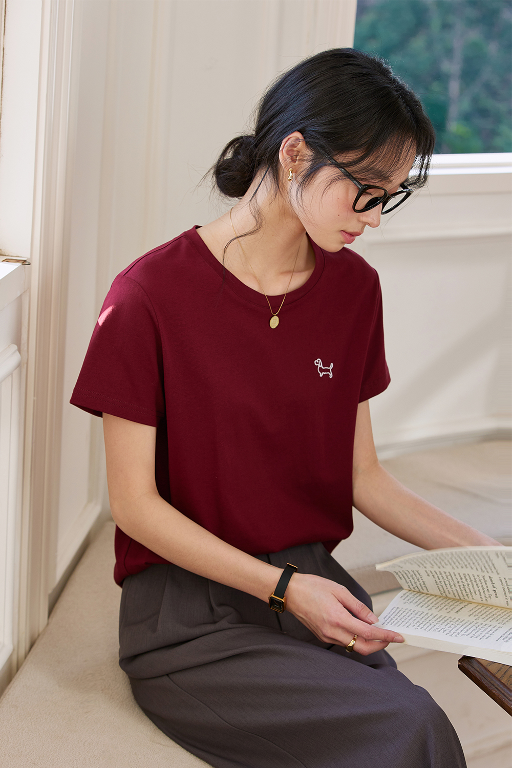 Lines Puppy Casual T-Shirt-VIMLYSTORE