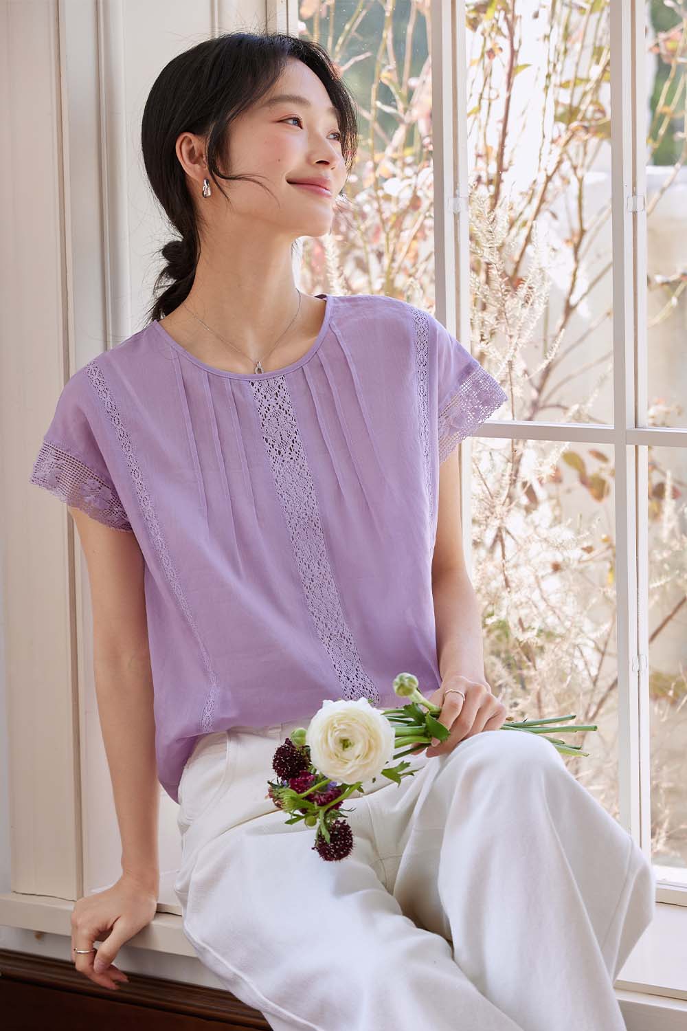 Cotton And Linen Blend Loose Shirt