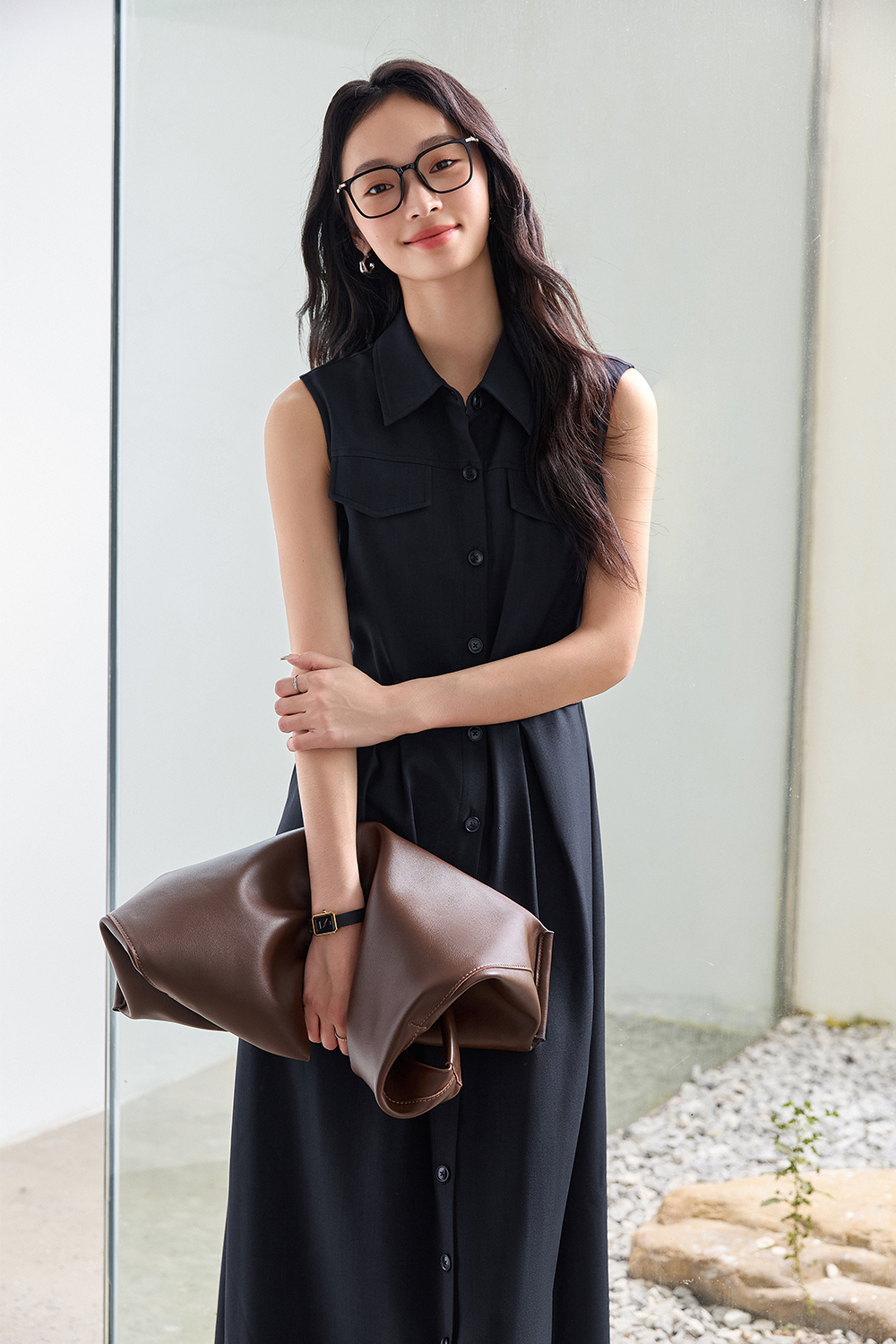 Commuting Simple Straight Dress-VIMLYSTORE