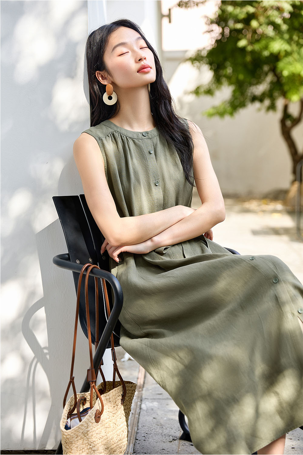 Lyocell Linen Blend Dress-VIMLYSTORE