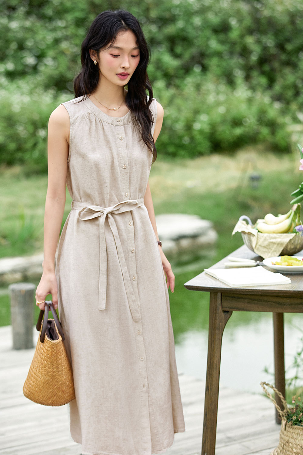 Lyocell Linen Blend Dress-VIMLYSTORE