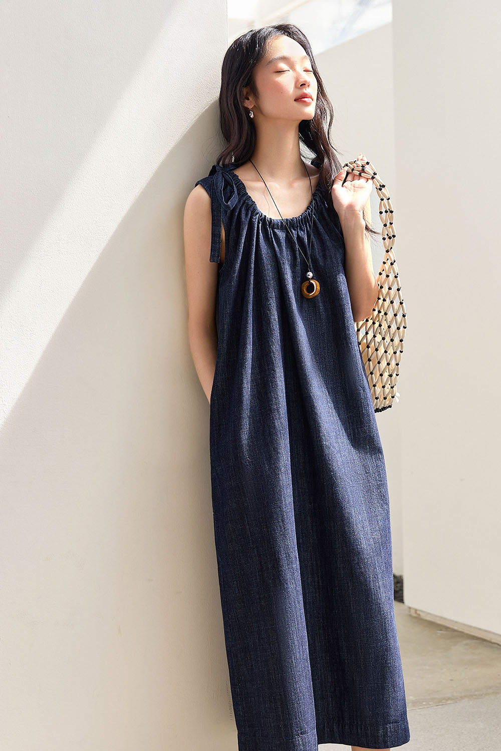 100% Cotton Sleeveless Denim Dress