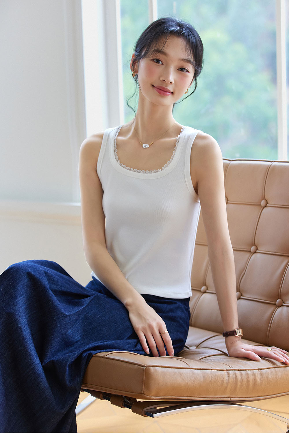Square Neck Slim Fit Vest