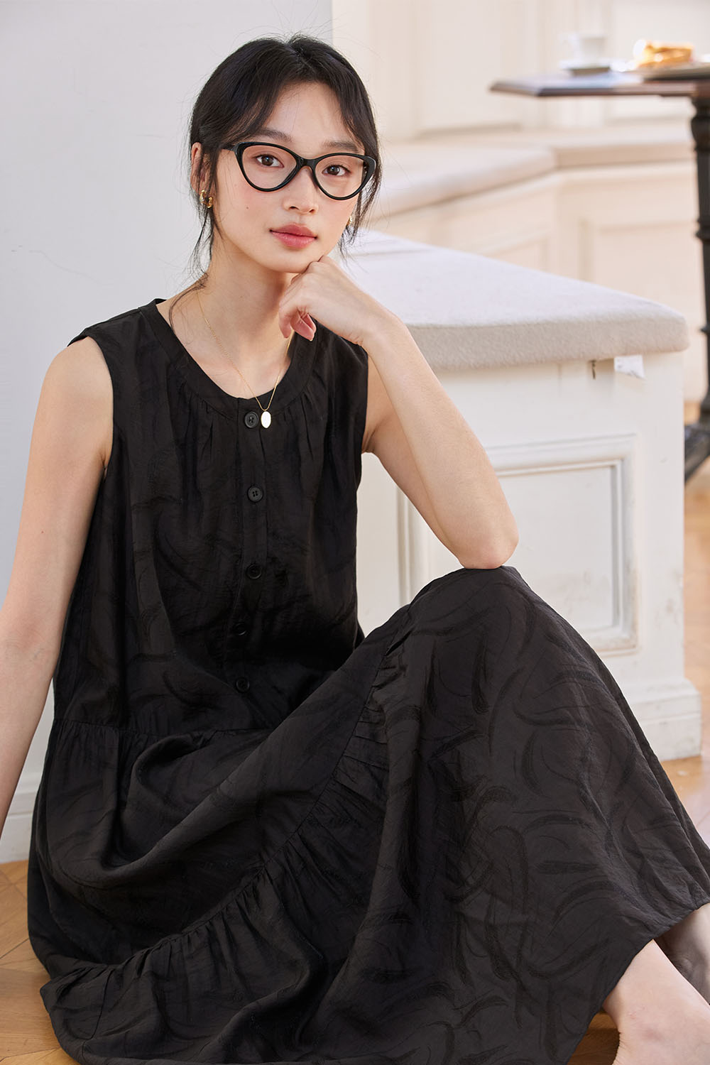 Lyocell Texture Loose Dress-VIMLYSTORE