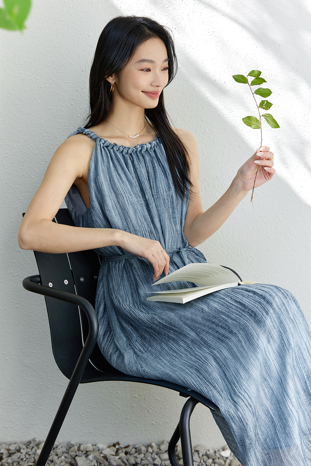 French Halter Strap Dress-VIMLYSTORE