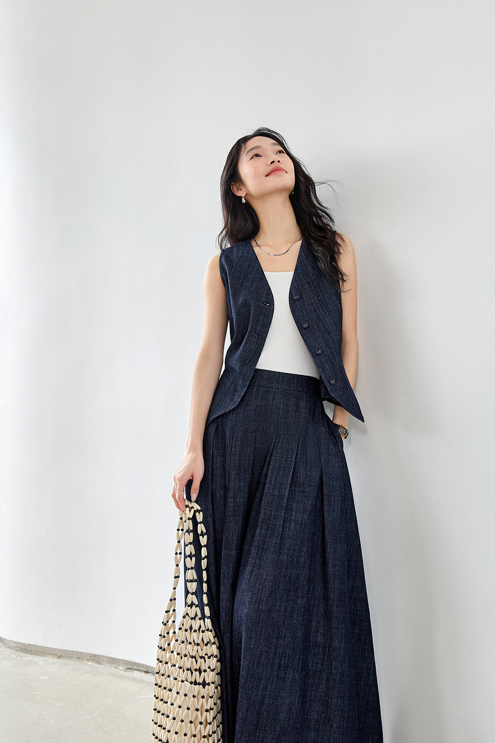 100% Cotton Vest Denim Suit