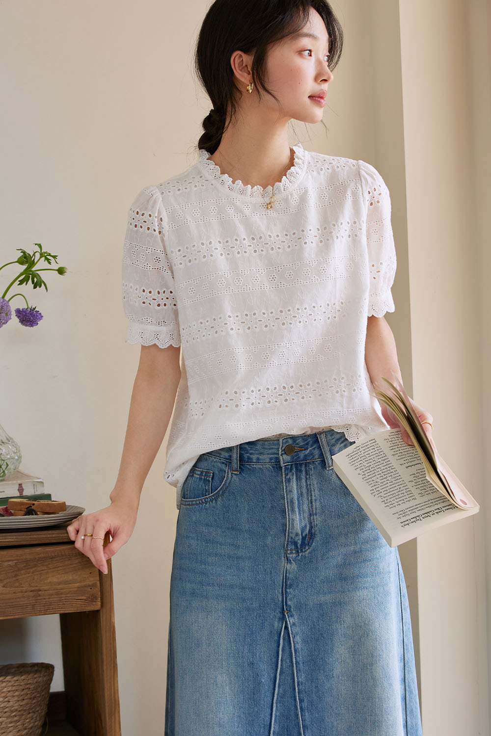 100% Cotton Embroidered Casual Shirt