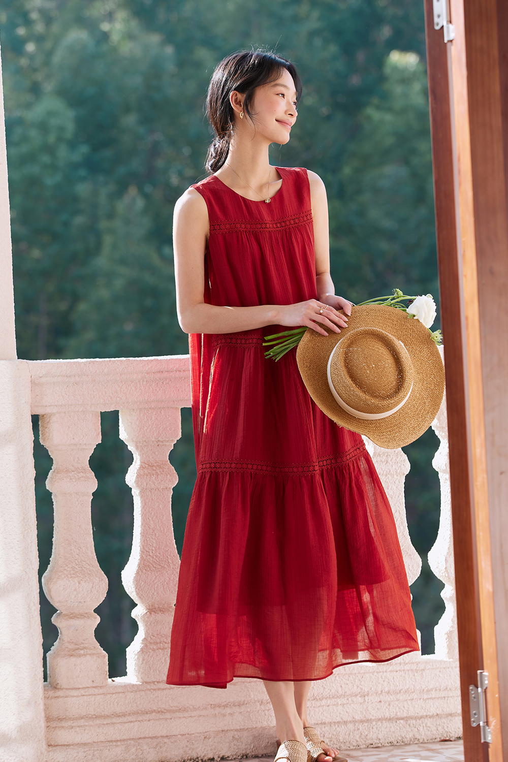Vacation Style Sleeveless Loose Dress