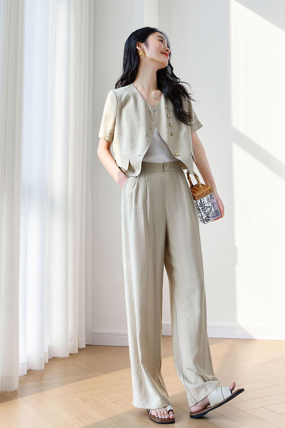 Round Neck Loose Casual Suit