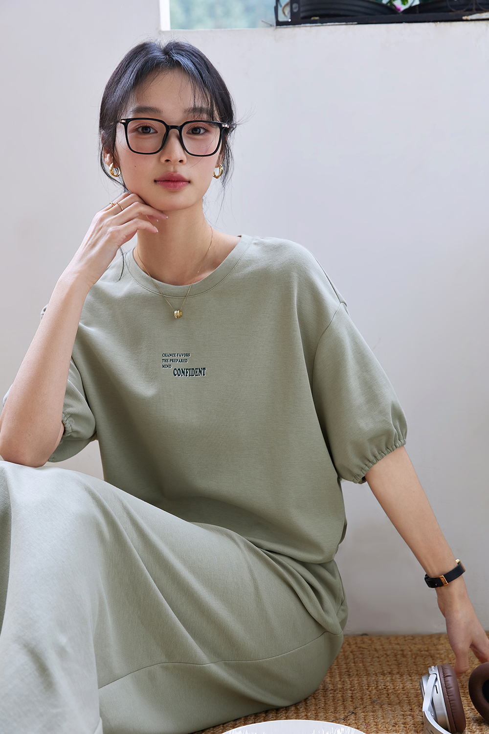 Casual Printed Knit Suit