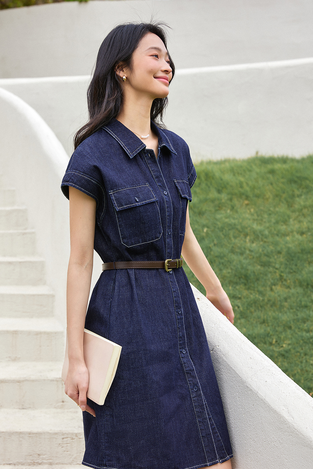 Straight Washed Denim Dress