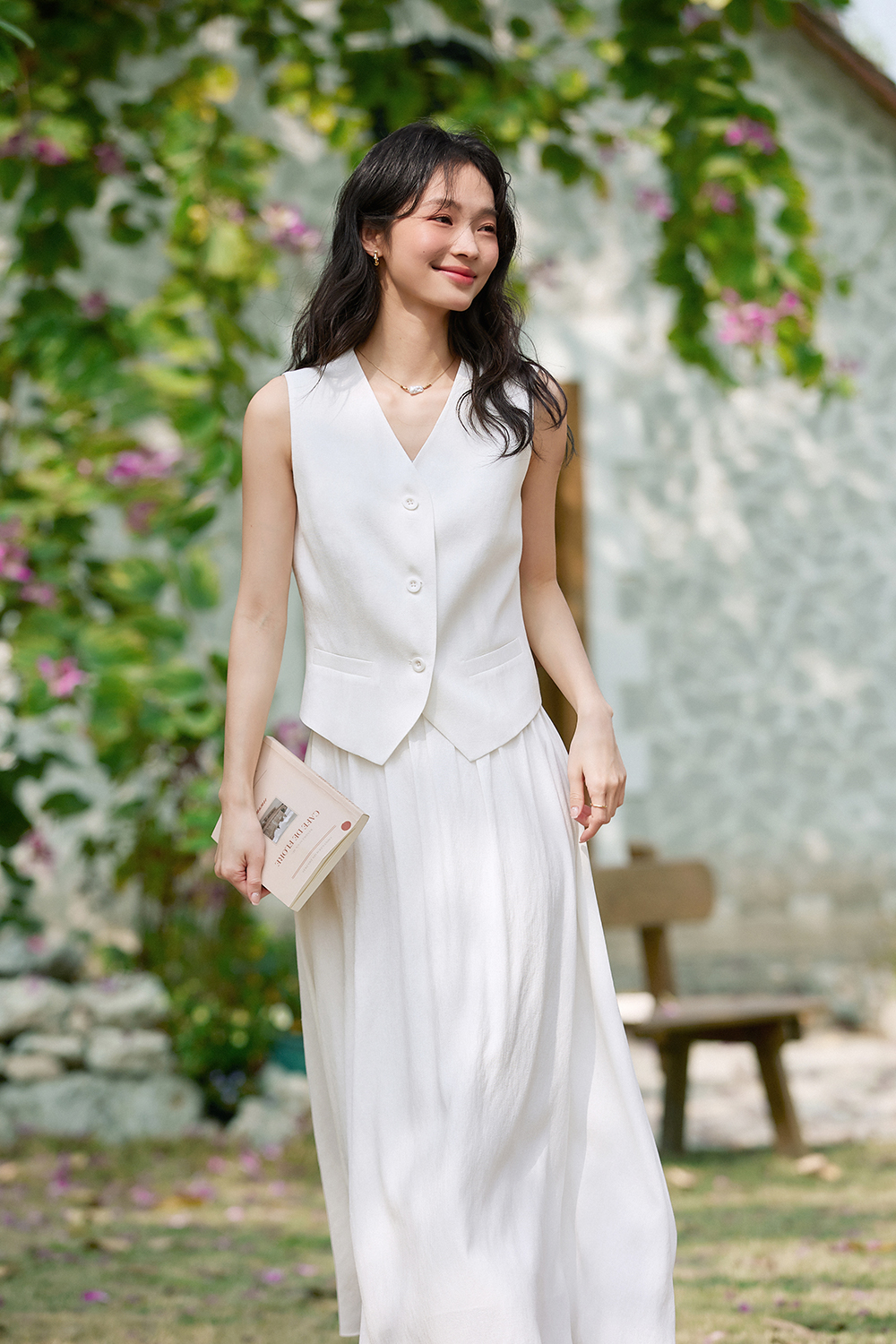 Off-White Simple Two-Piece Suit-VIMLYSTORE