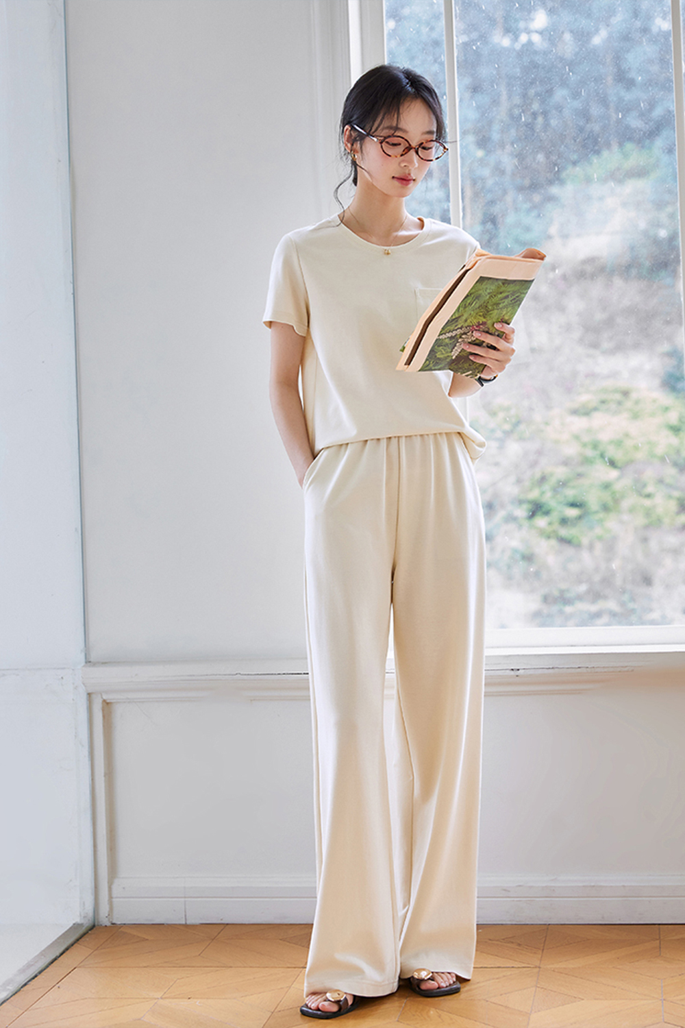 Minimalistic and Commute Wide-leg Pants Suit-VIMLYSTORE