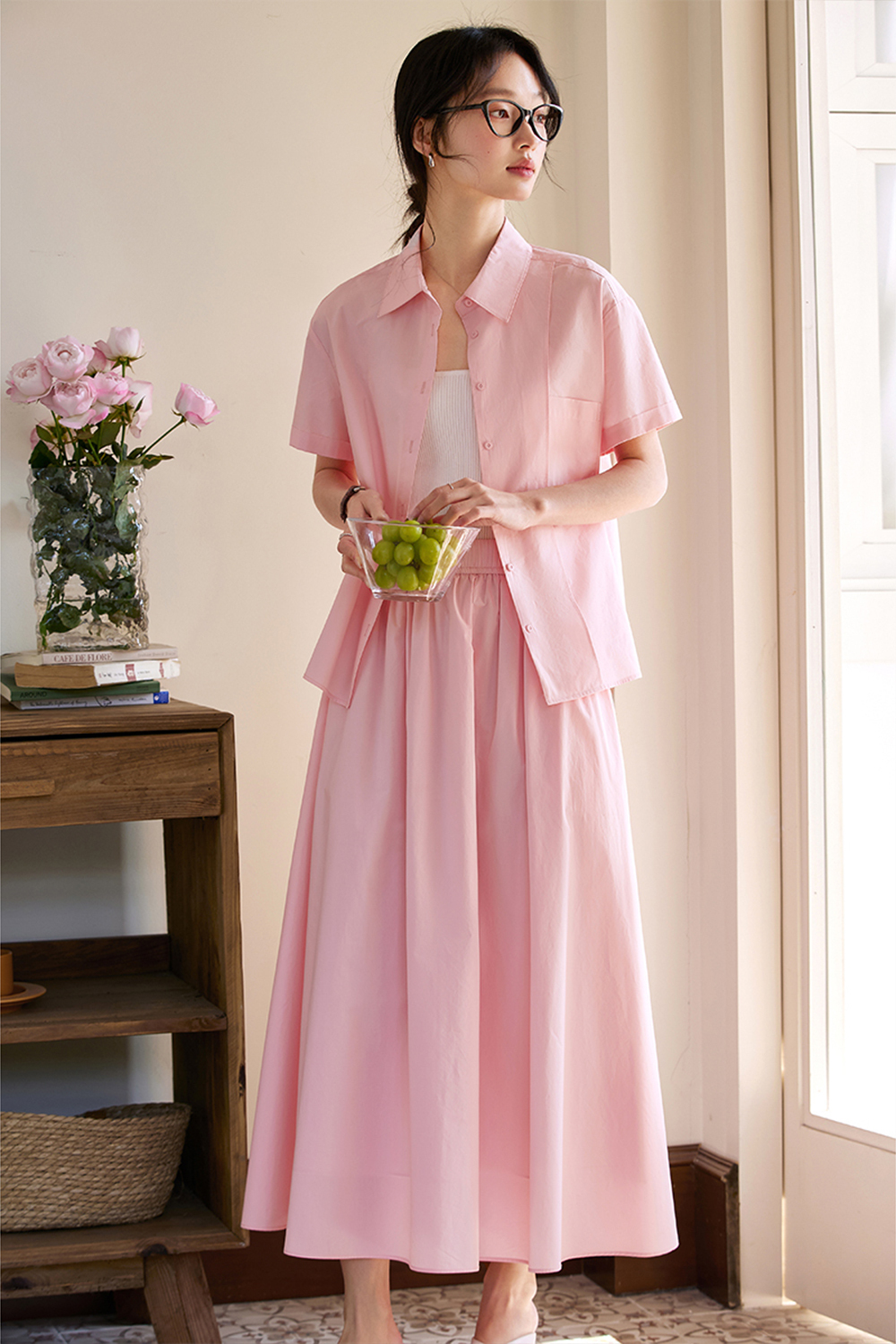 Minimalistic Commuter Sakura powder Suit-VIMLYSTORE